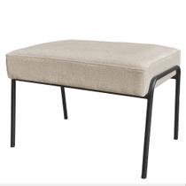 Puff Decorativo Ariel Ferro Base Preto Veludo Bege - Montanaris Decor Puff Decorativo Ariel Ferro Base Preto Veludo Bege - Montanaris Decor
