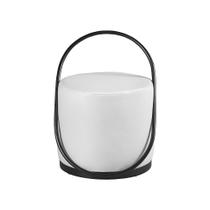 Puff Decorativo Asterix Redondo Madeira Maciça material sintético e Base em Metal MAC Interiores