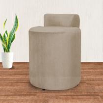 Puff Decorativo Athena Suede Cappuccino - Vallisa Decor