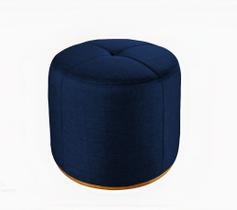 Puff Decorativo Azul em Veludo 50cm Konfor