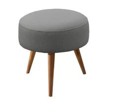 Puff Decorativo Banqueta Dóris Redondo Linho Chumbo
