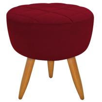 Puff Decorativo Banqueta Maitê Redondo Suede Marsala