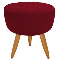 Puff Decorativo Banqueta Maitê Redondo Suede Marsala Puff Decorativo Banqueta Maitê Redondo Suede Marsala