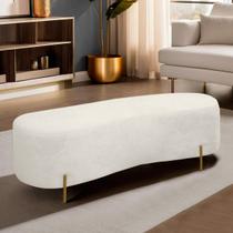 Puff Decorativo Banqueta Orgânico Feijão 138cm Bouclê Bege Puff Decorativo Banqueta Orgânico Feijão 138cm Bouclê Bege