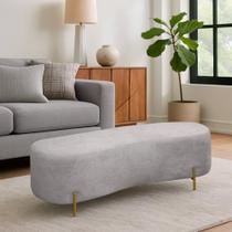 Puff Decorativo Banqueta Orgânico Feijão 138cm Bouclê Cinza