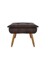 Puff Decorativo Banqueta Retangular Para Sala de Estar Opala Pés de Madeira Tecido Suede Diversas Cores