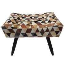 Puff decorativo Banqueta Viena Pés Palito - Triangulo Bege