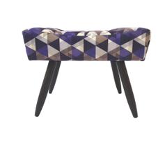 Puff Decorativo Banqueta Viena Retangular Pés Tabaco de Madeira Palito Suede