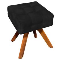 Puff Decorativo Base Giratória Karen Suede Preto G19 - Gran Belo