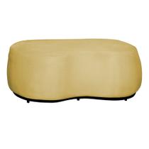 Puff Decorativo Beatriz Orgânico Crm Couro Amarelo Mz Decor
