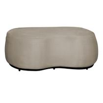 Puff Decorativo Beatriz Orgânico Crm Couro Bege Mz Decor