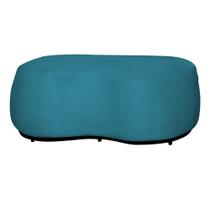 Puff Decorativo Beatriz Orgânico Crm Suede Azul Turquesa Ms Decor