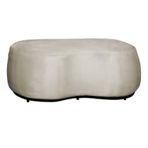 Puff Decorativo Beatriz Orgânico Crm Veludo Bege Mz Decor