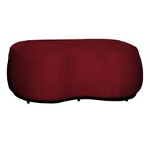 Puff Decorativo Beatriz Orgânico Crm Veludo Vermelho Mz Decor