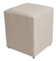 Puff Decorativo Bege Quadrado 40x40x30cm