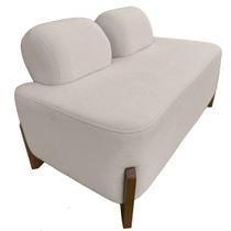 Puff Decorativo Boucle Creme Virginia 2 Lugares