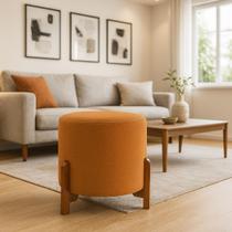 Puff Decorativo Catania 3 Pes Veludo Base Madeira Moderno Puff Decorativo Catania 3 Pes Veludo Base Madeira Moderno