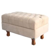 Puff Decorativo Chesterfield Elizabeth Suede Bege - 60cm