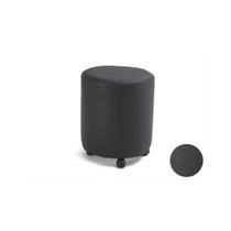 Puff Decorativo Cilindro com Rodízios Corano Preto C - 05 - Domi
