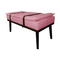Puff Decorativo com Cinto Marrom Suede Cores - DS Estofados