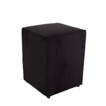 Puff Decorativo Cubo Banqueta Tecido Macio Madeira Cores