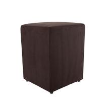 Puff Decorativo Cubo Banqueta Tecido Macio Madeira Cores