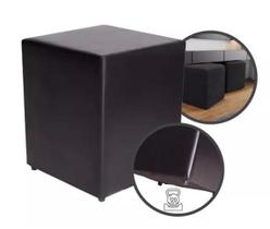 Puff Decorativo Cubo Preto 42x35cm Suporta 120kg Revestimento Sintético New Back Puff Decorativo Cubo Preto 42x35cm Suporta 120kg Revestimento Sintético New Back