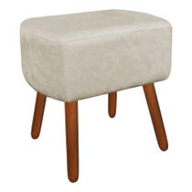 Puff Decorativo Curvo Agatha Suede Bege - D'Rossi