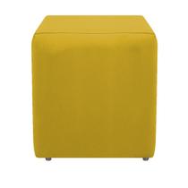 Puff Decorativo Dado Sala de Estar Recepção Quarto Suede Amarelo