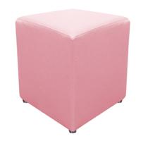 Puff Decorativo Dado Sala de Estar Recepção Quarto Suede Rosa Bebê