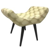 Puff Decorativo Elegance Jacquard Capitonê Bege Puff Decorativo Elegance Jacquard Capitonê Bege