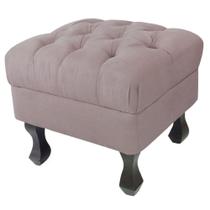 Puff Decorativo Em Captonê Retrô Luis Xv Suede Rosê - LM DECOR