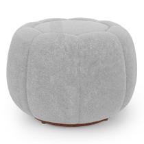 Puff Decorativo Estilo Abóbora Orgânico Shell Bouclê Cinza Claro - Abmaza Puff Decorativo Estilo Abóbora Orgânico Shell Bouclê Cinza Claro - Abmaza