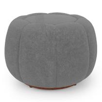 Puff Decorativo Estilo Abóbora Orgânico Shell Bouclê Cinza Escuro - Abmaza
