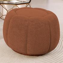 Puff Decorativo Estilo Abóbora Orgânico Shell Bouclê Terracota - Desk Design Puff Decorativo Estilo Abóbora Orgânico Shell Bouclê Terracota - Desk Design