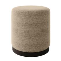 Puff Decorativo Estofado Estilo Industrial Alasca Linho Bege