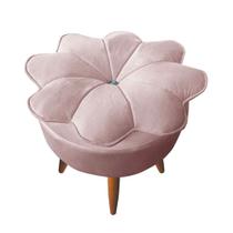 Puff Decorativo Floratta Veludo com Design Flor Star Confort