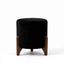 Puff decorativo gold para sala e quarto preto