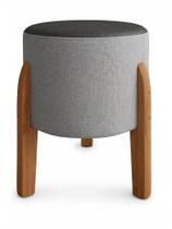 Puff decorativo isis para sala e quarto cinza preto