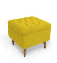 Puff Decorativo Isis Suede Amarelo - Casa & Estofados Puff Decorativo Isis Suede Amarelo - Casa & Estofados