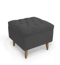 Puff Decorativo Isis Suede Grafite - Casa & Estofados Puff Decorativo Isis Suede Grafite - Casa & Estofados