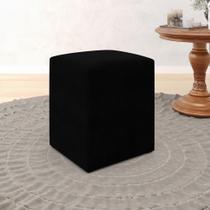 Puff Decorativo Izar para Sala de Estar Sued Preto Aradecor