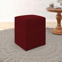 Puff Decorativo Izar para Sala de Estar Sued Vermelho Aradecor