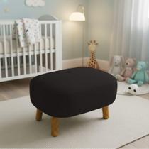 Puff Decorativo Jhessy Madeira Maciça Suede Preto D'Rossi Puff Decorativo Jhessy Madeira Maciça Suede Preto D'Rossi