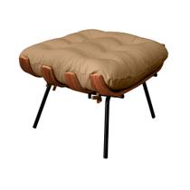 Puff Decorativo Laura 65cm Couro Bege - Sallar Home