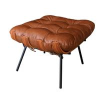 Puff Decorativo Laura 65cm Couro Caramelo - Sallar Home