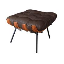 Puff Decorativo Laura 65cm Couro Cinza - Sallar Home