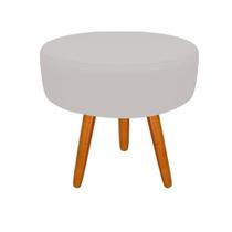 Puff Decorativo Lavinia Suede Pes Castanho - SSX Multicoisas