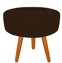 Puff Decorativo Lavinia Suede Pes Castanho - SSX Multicoisas