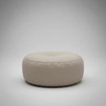 Puff Decorativo Linho Sala De Estar Redondo Descanso Pés